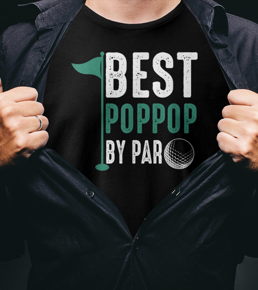 Best Poppop By Par Father's Day Golf Flag T-Shirt