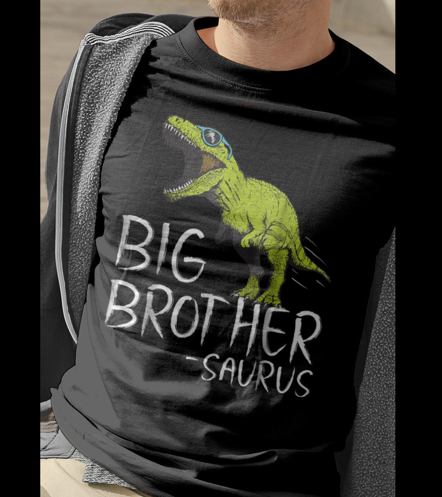 Big Brother Saurus Dinosaur With Sunglasses T-Shirt