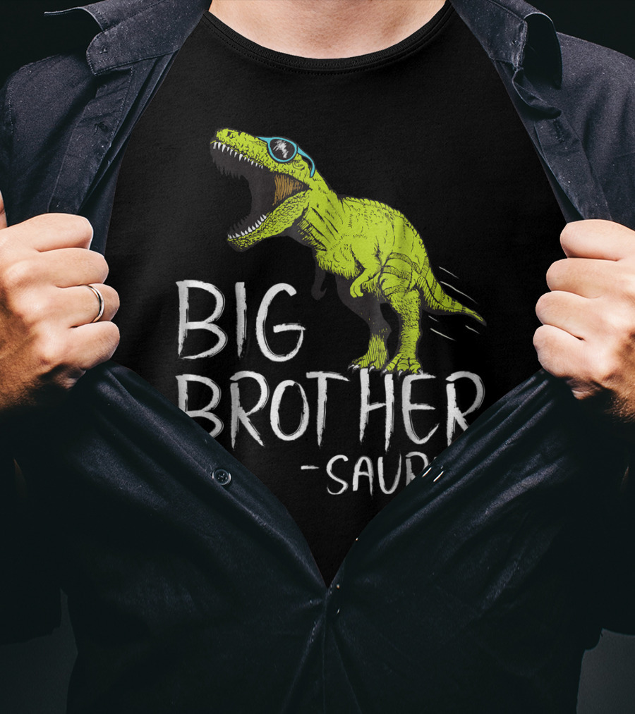 Big Brother Saurus Dinosaur With Sunglasses T-Shirt