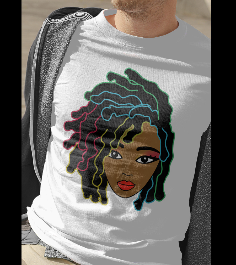 Black Girl With Colorful Locs Hair Pride T-Shirt