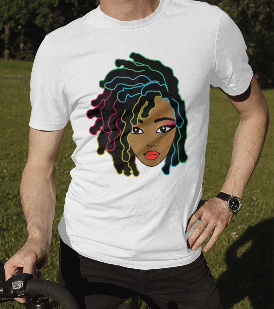 Black Girl With Colorful Locs Hair Pride T-Shirt