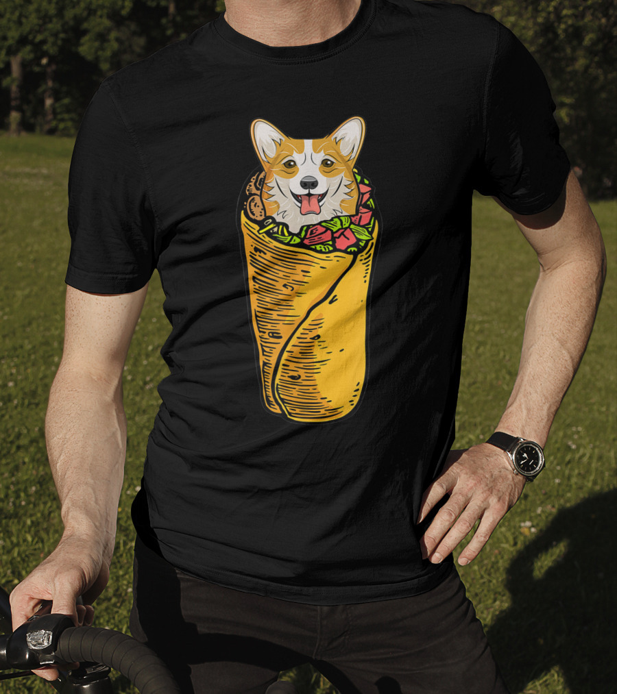 Cinco De Mayo Corgi In Burrito Mexican Food T-Shirt