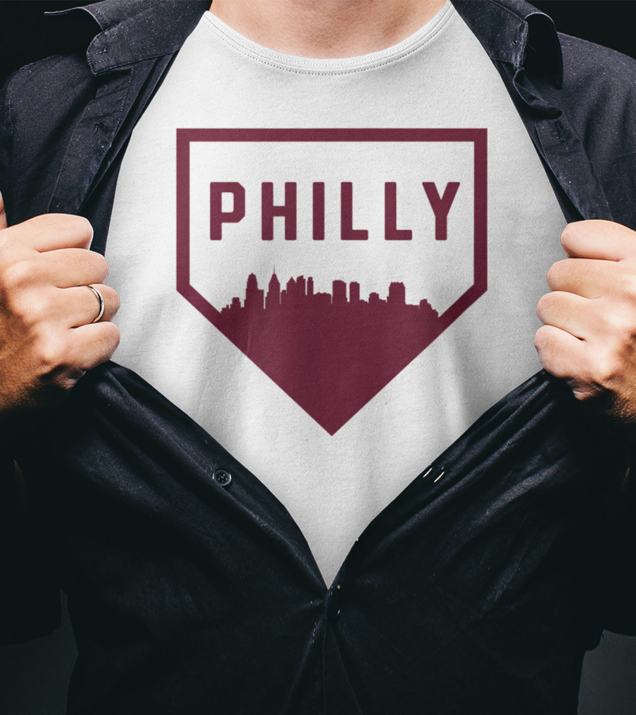 Philly Baseball Home Plate Skyline T-Shirt