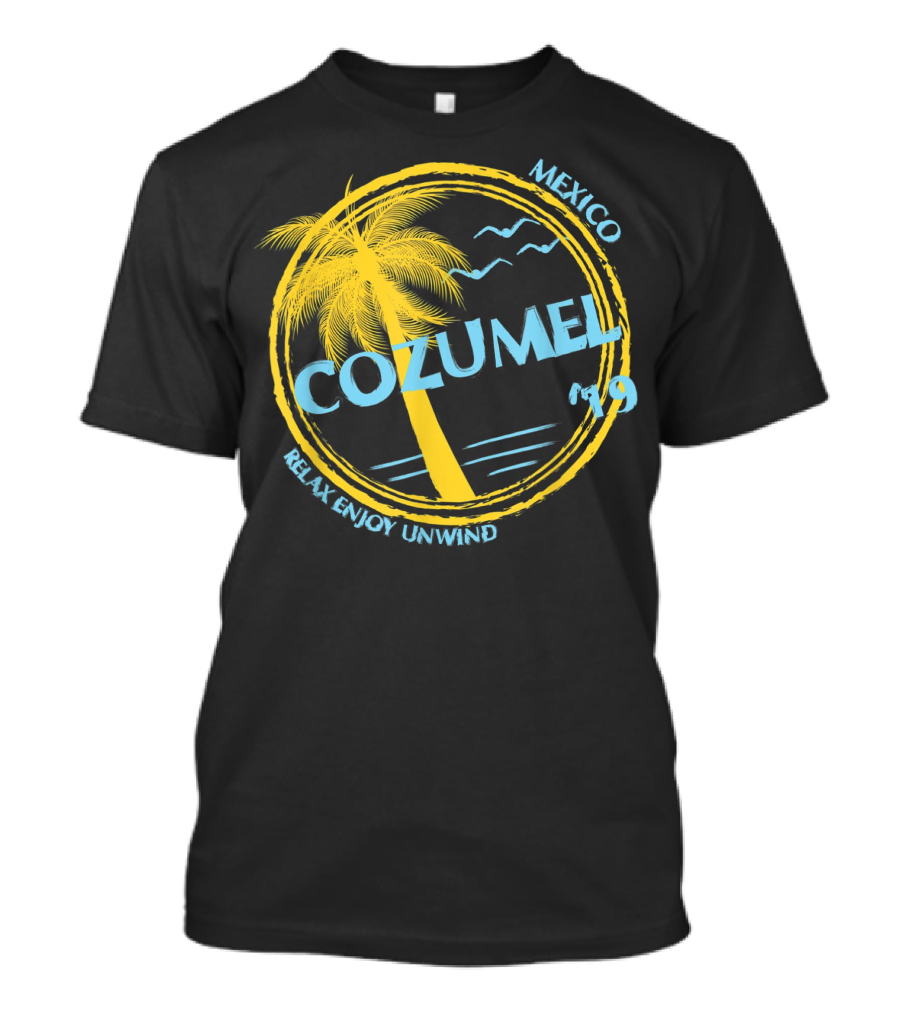 Cozumel Mexico Relax Enjoy Unwind Palm Tree 79 Spring Brea Souvenir T-Shirt