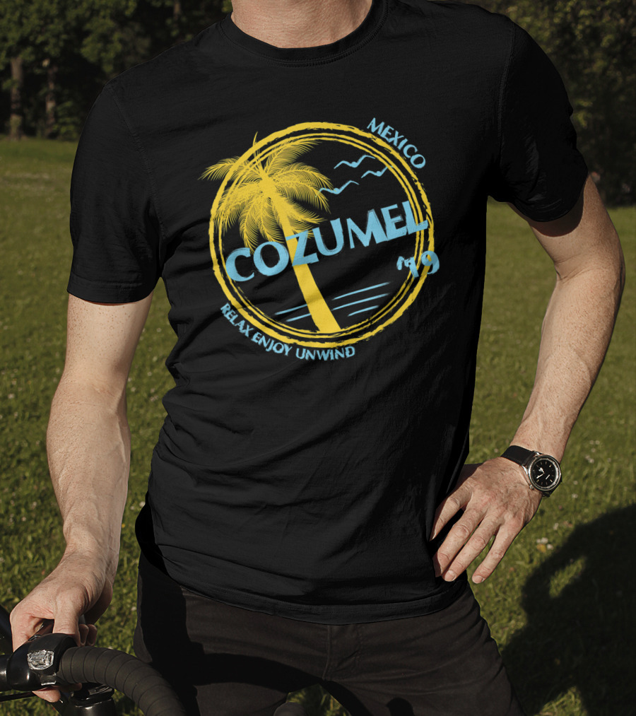 Cozumel Mexico Relax Enjoy Unwind Palm Tree 79 Spring Brea Souvenir T-Shirt