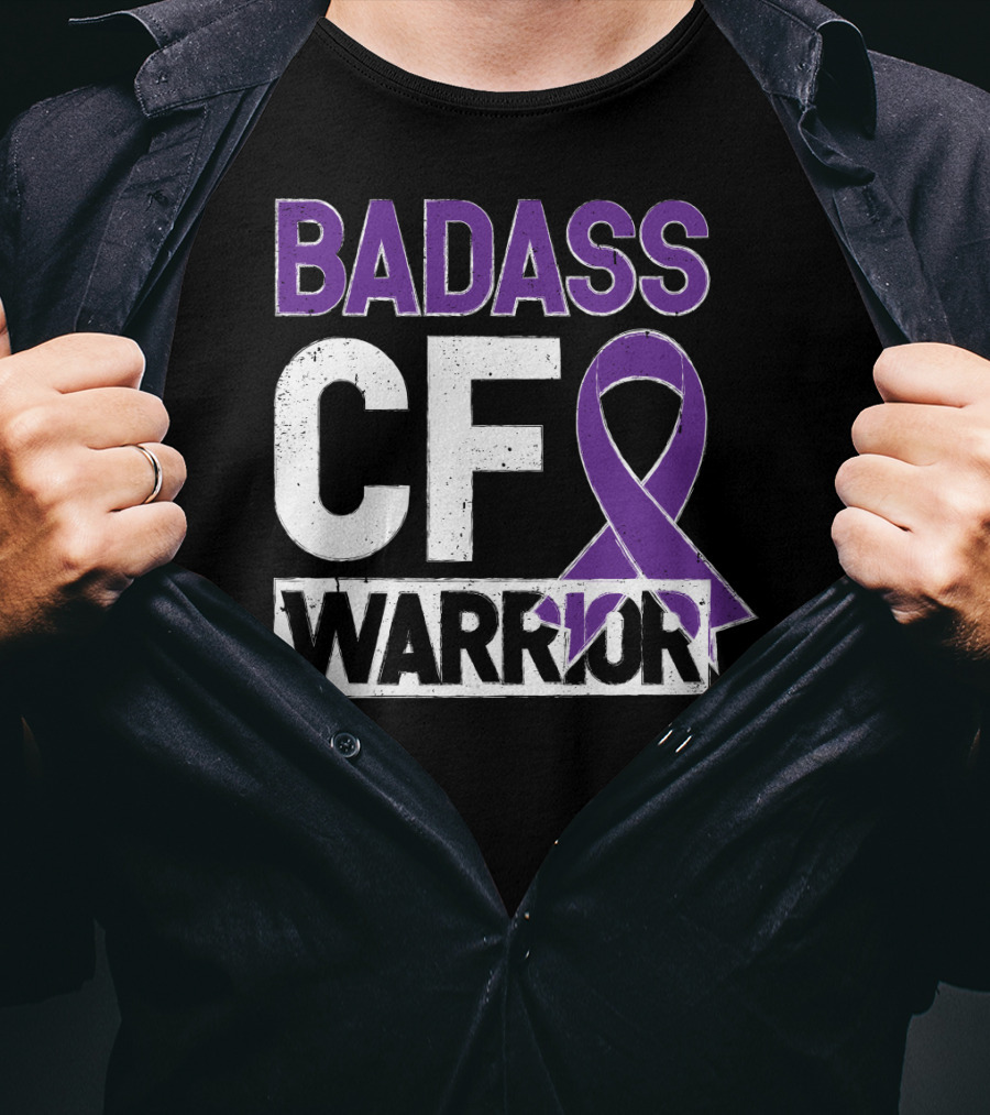 Badass Cf Warrior Cystic Fibrosis Awareness T-Shirt