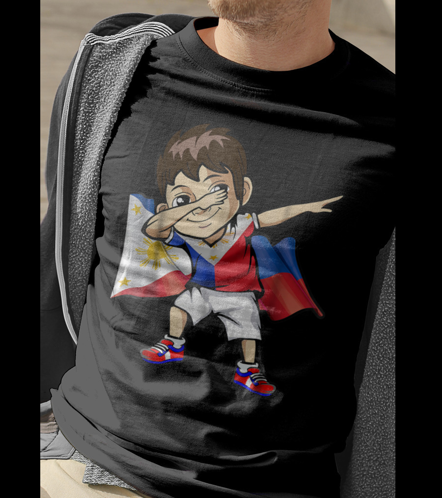 Dabbing Boy Philippine Flag Filipino Meme Jersey T-Shirt