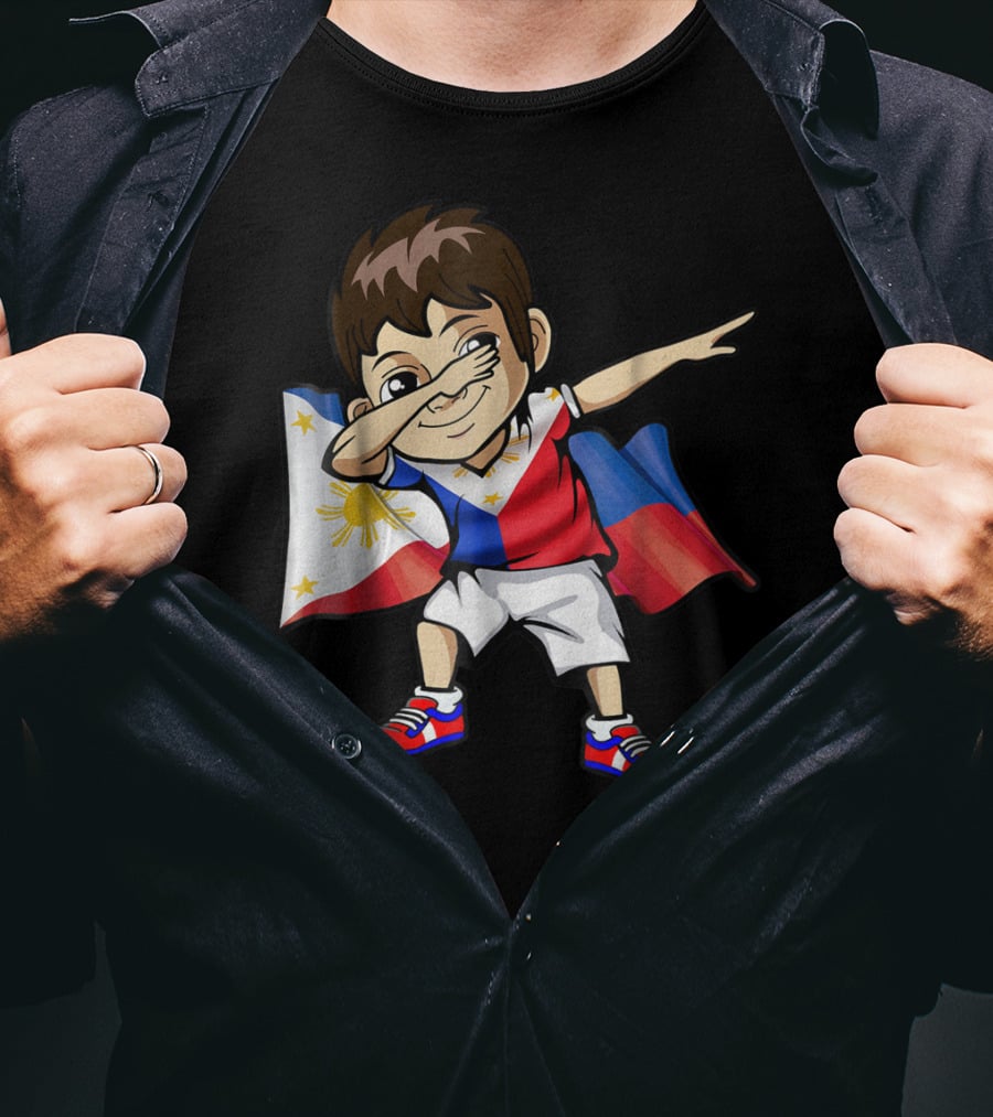 Dabbing Boy Philippine Flag Filipino Meme Jersey T-Shirt