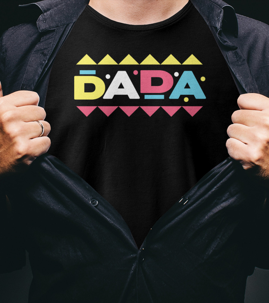 Dada Daddy Special From Daughter Colorful Geometric T-Shirt