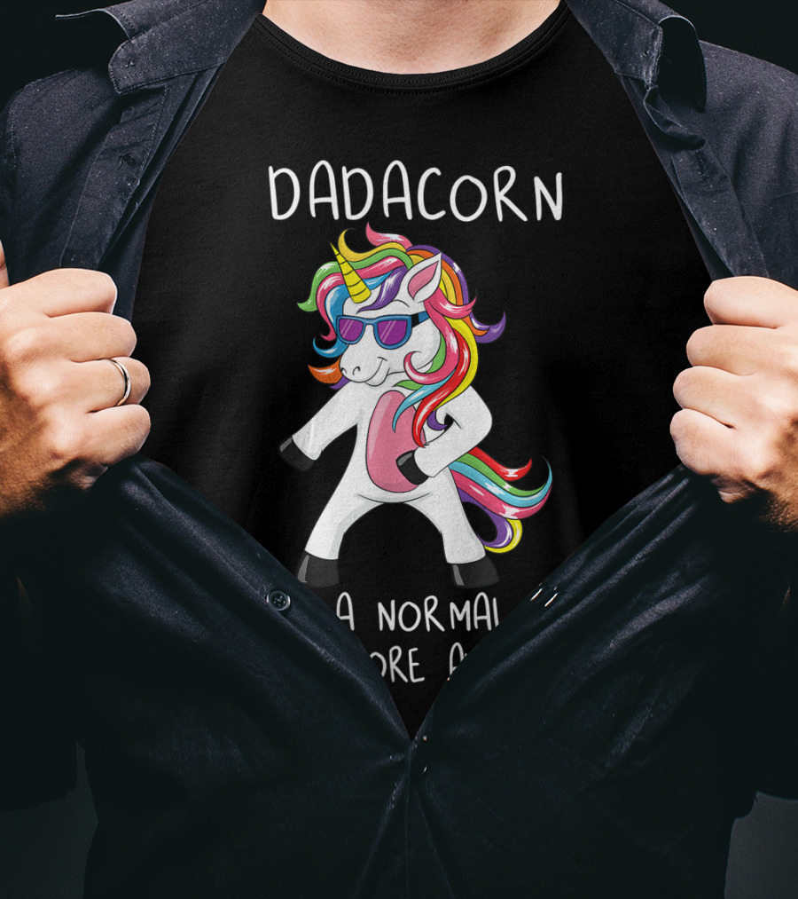Dadacorn Like A Normal Dad Only More Awesome Flossing Unicorn T-Shirt
