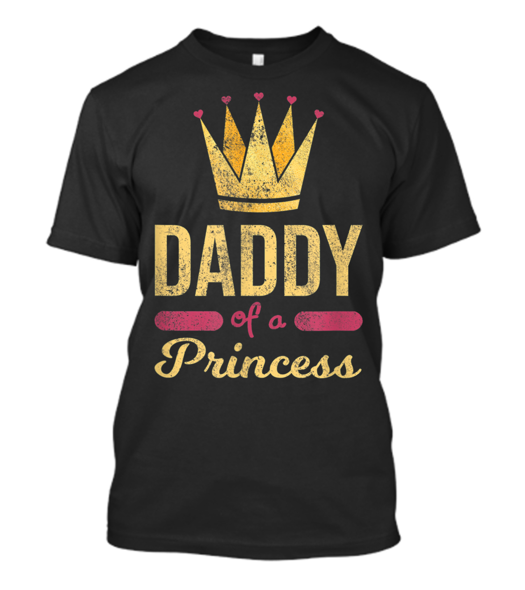 Daddy Of A Princess Funny Dad Cute Crown Hearts T-Shirt