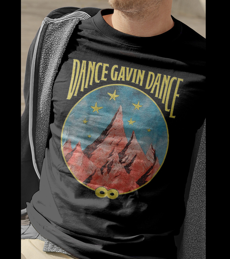 Dance Gavin Dance Infinity Red Mountain And Yellow Stars T-Shirt