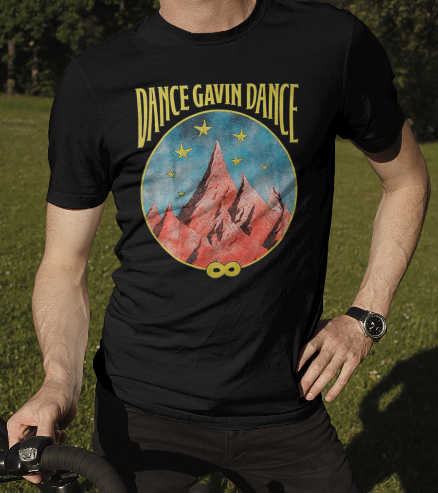 Dance Gavin Dance Infinity Red Mountain And Yellow Stars T-Shirt