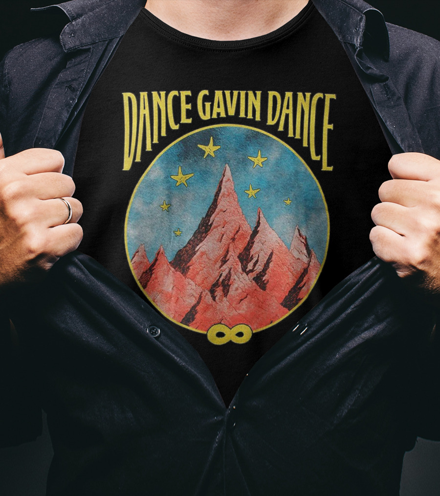 Dance Gavin Dance Infinity Red Mountain And Yellow Stars T-Shirt