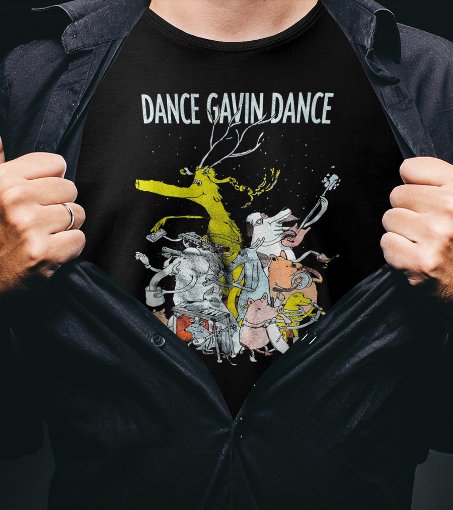Dance Gavin Dance Animal Band Parade With Yellow Stag T-Shirt