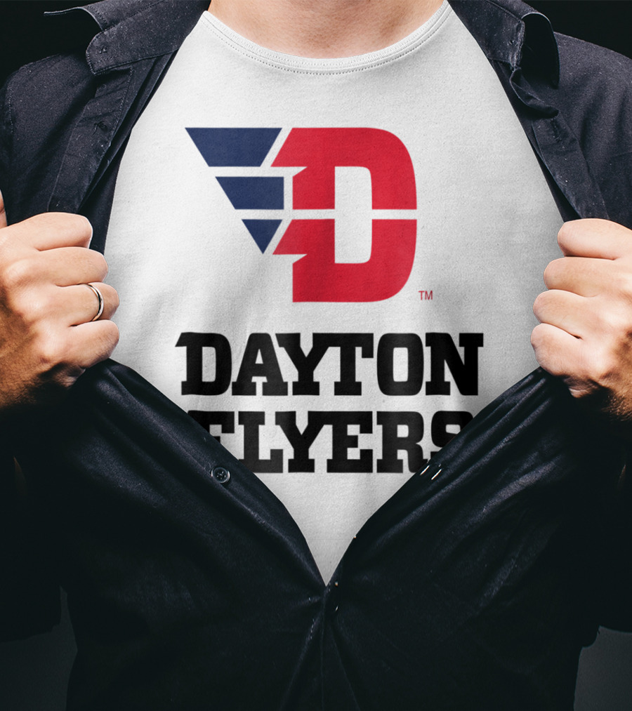 Dayton Flyers Logo University D Red Blue T-Shirt