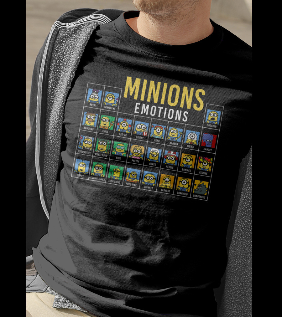 Minions Emotions Chart Featuring Despicable Me Characters T-Shirt