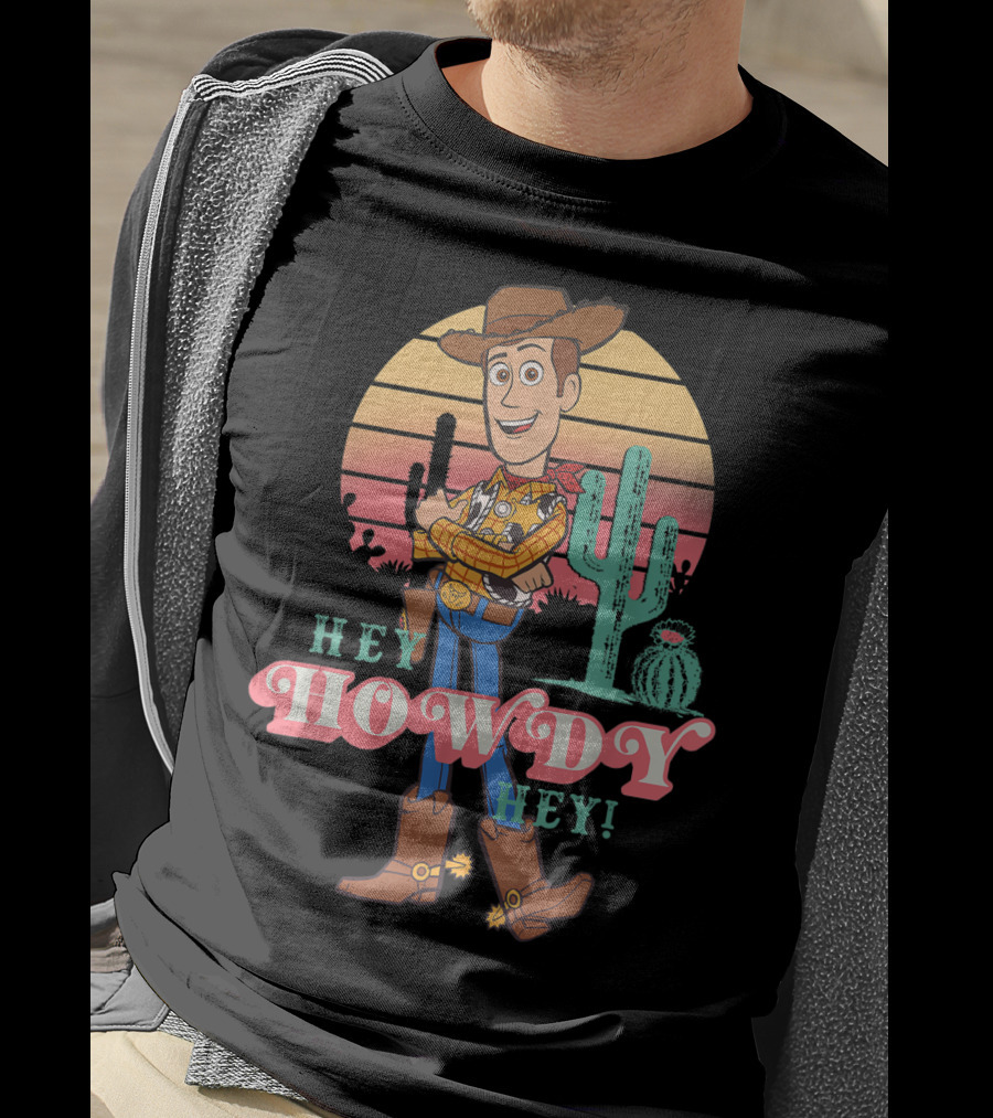 Disney Pixar Toy Story 4 Woody Hey Howdy Hey Sunset Desert Scene T-Shirt