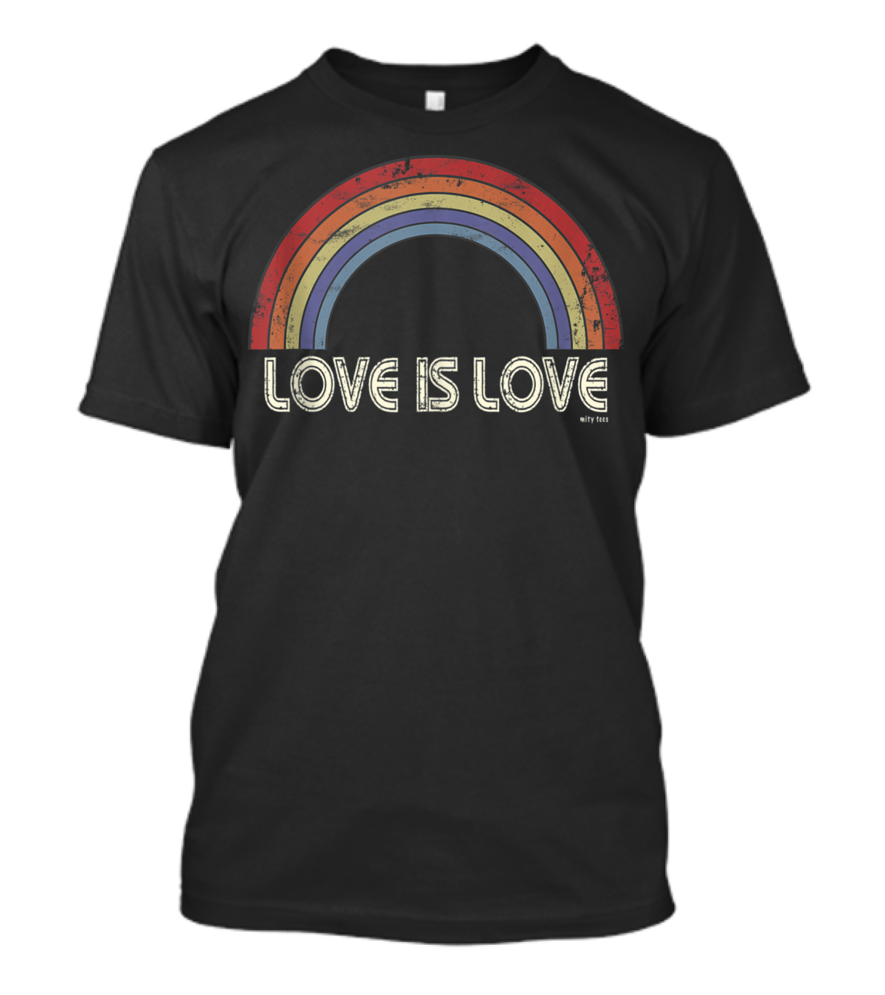 Love Is Love Distressed Rainbow T-Shirt