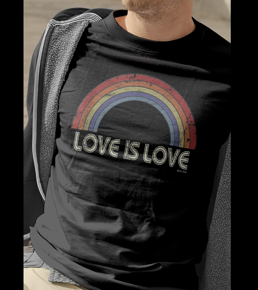 Love Is Love Distressed Rainbow T-Shirt