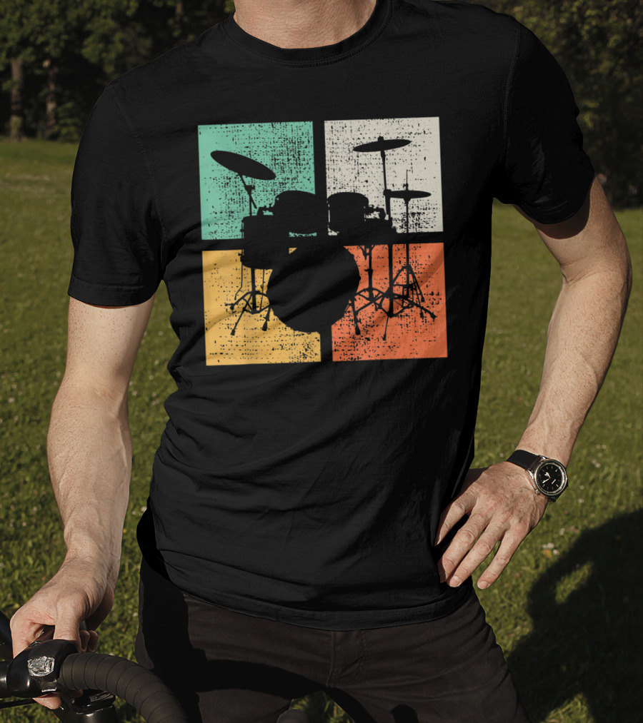 Drummer Drumline Drumset Retro Drum Kit T-Shirt