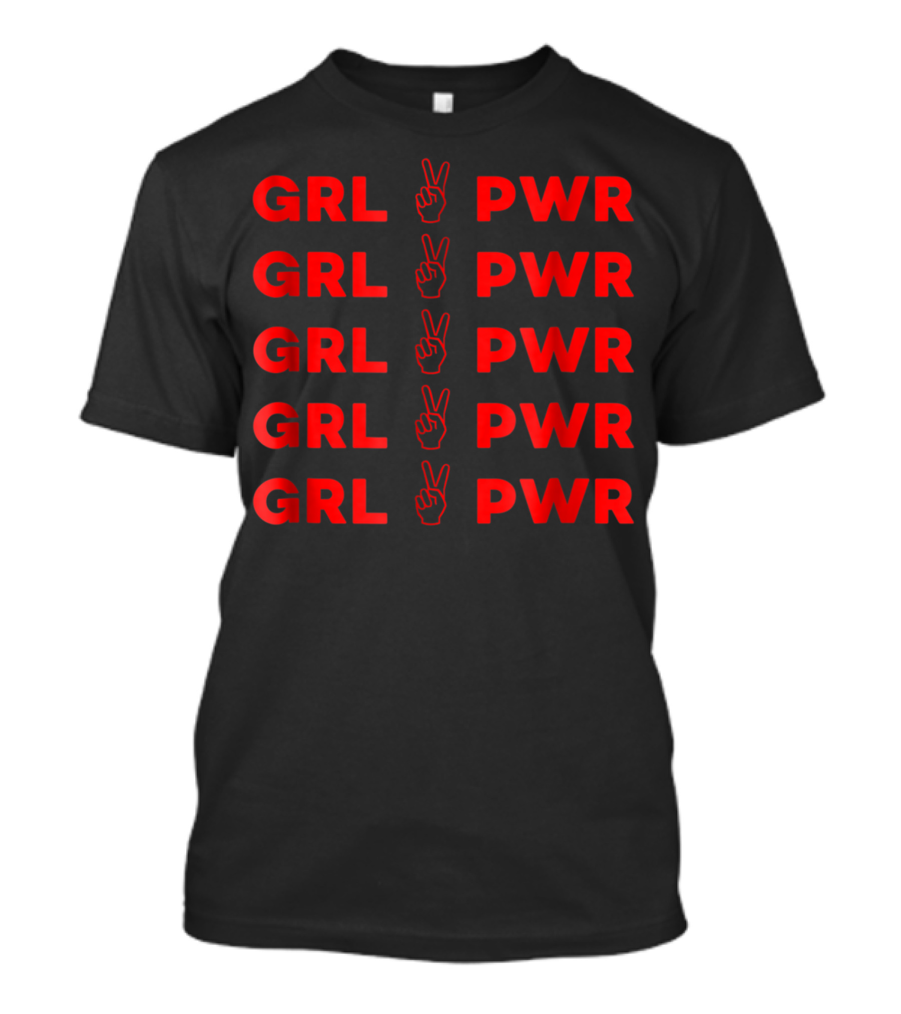 GRL PWR Repeated With Peace Hand Gesture Empowerment T-Shirt