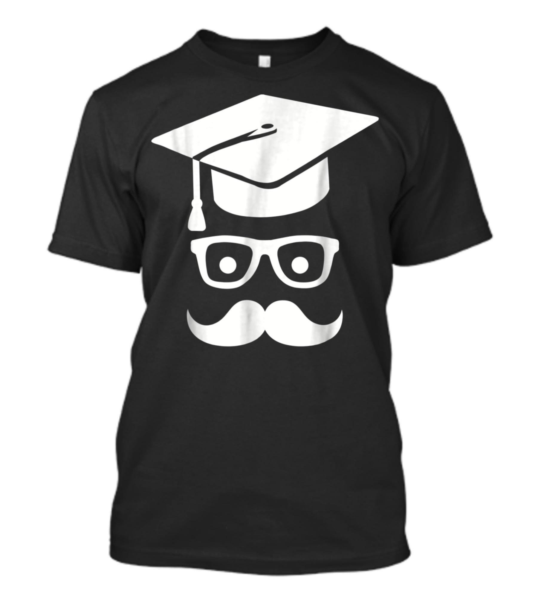 Graduation Smiley Mustache With Glasses And Cap T-Shirt