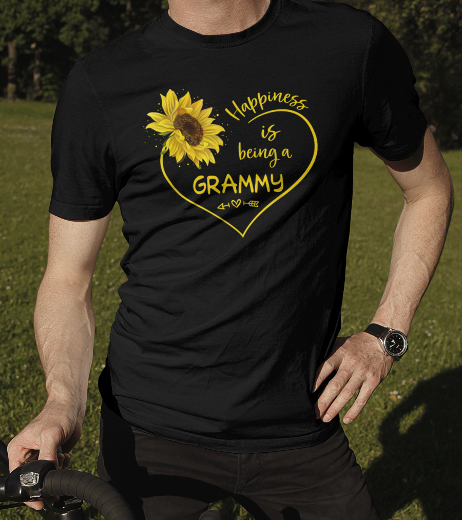 Happiness Is Being A Grammy Sunflower Heart With Arrow T-Shirt