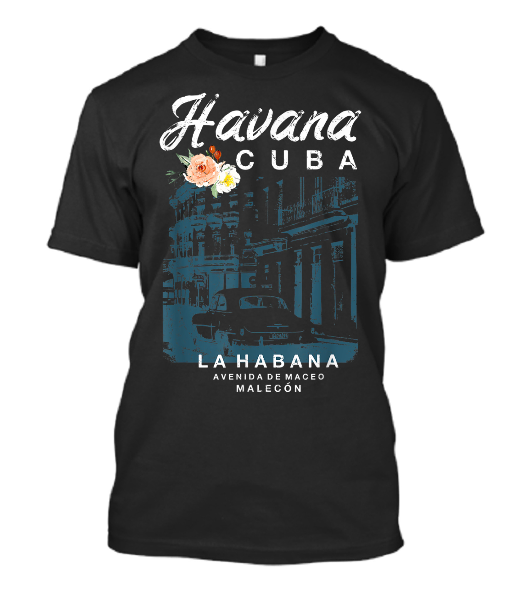 Havana Cuba La Habana Avenida De Maceo Malecón Vintage Travel T-Shirt