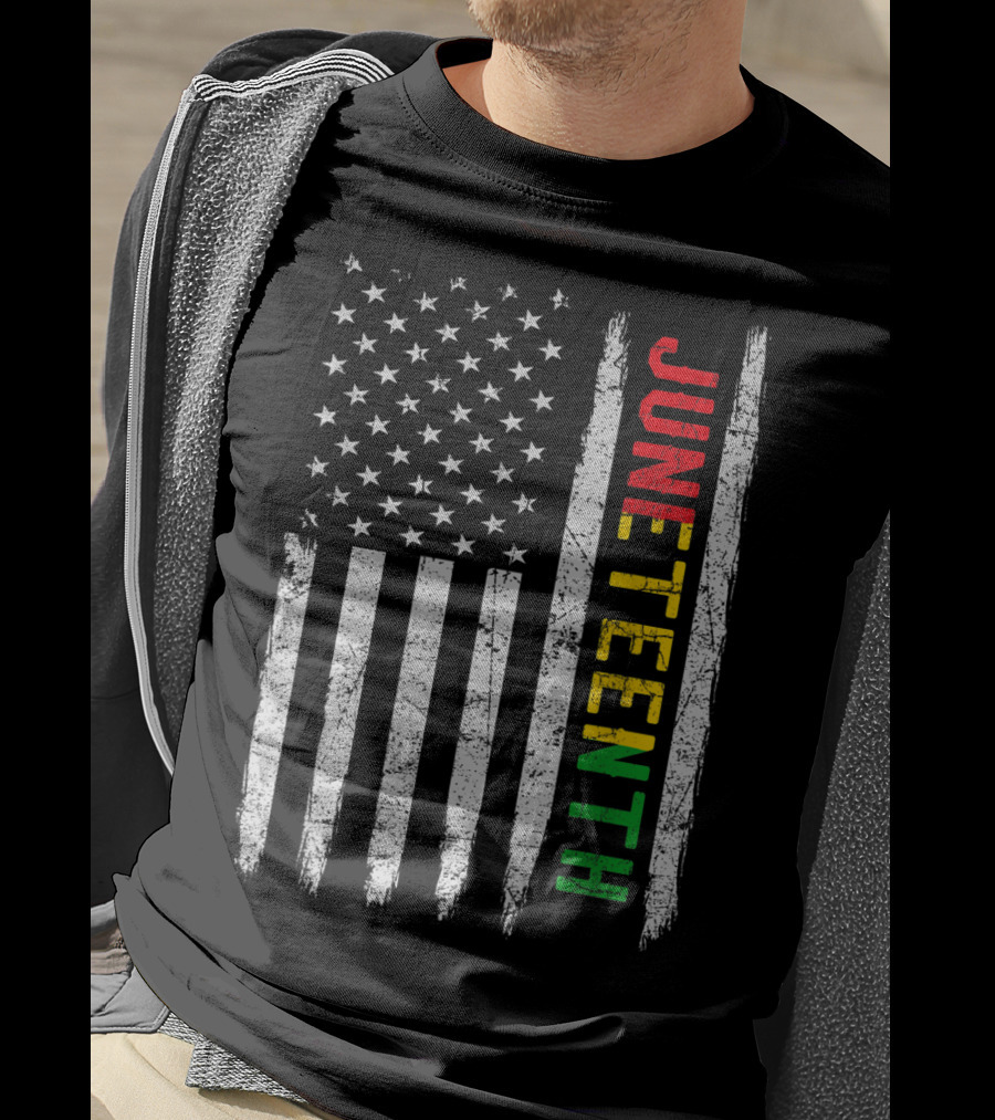 African American Flag Black History Juneteenth Stripes Patriotic Colors T-Shirt