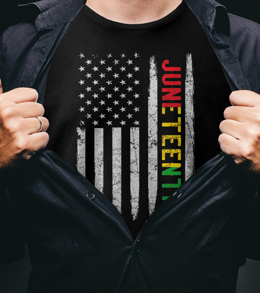 African American Flag Black History Juneteenth Stripes Patriotic Colors T-Shirt