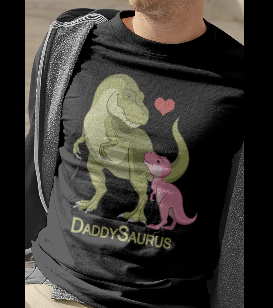 DaddySaurus Rex Father Baby Girl Dinosaurs Heart T-Shirt