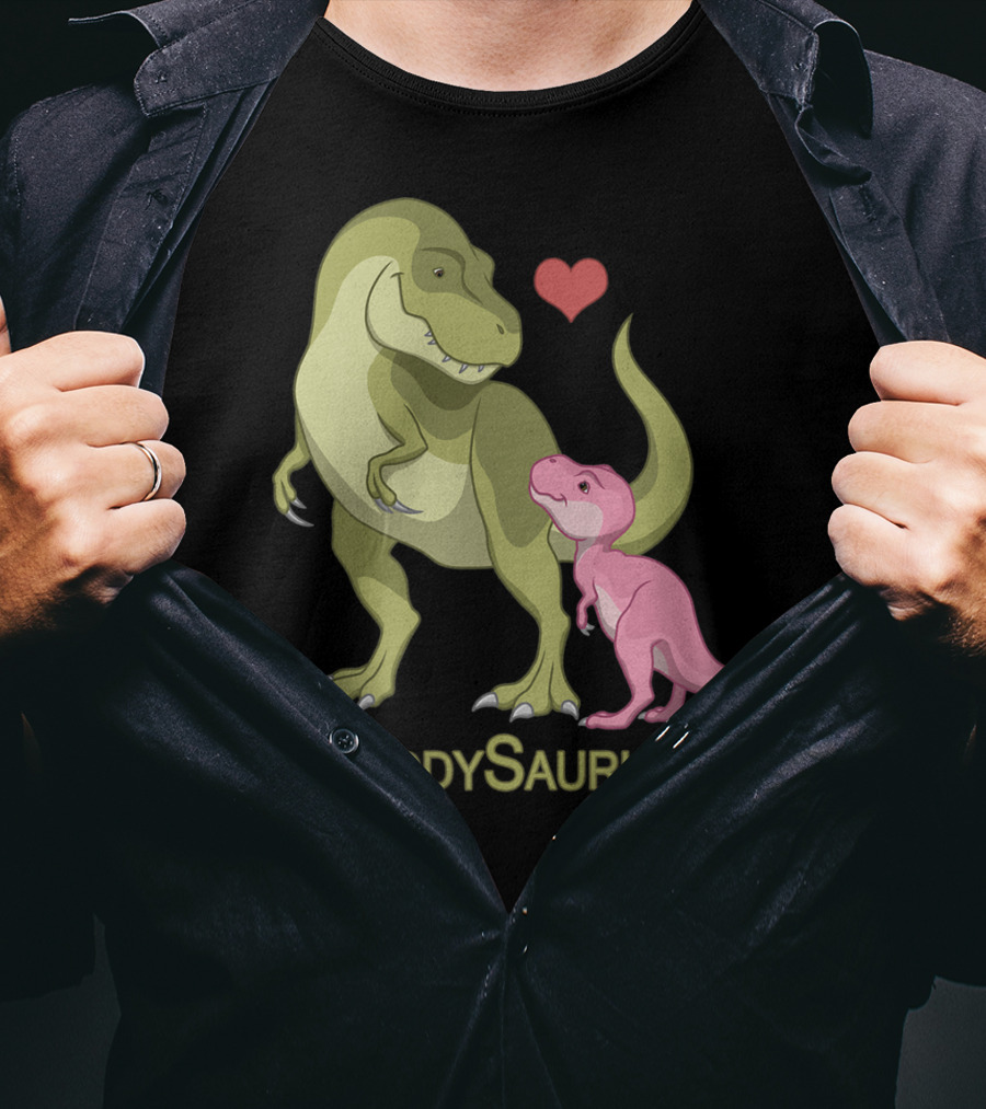 DaddySaurus Rex Father Baby Girl Dinosaurs Heart T-Shirt