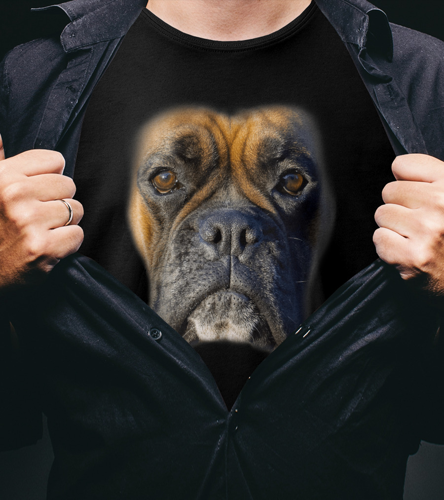Animal Lover Boxer Face Funny Dog Lovers Tee For Pet Enthusiasts T-Shirt