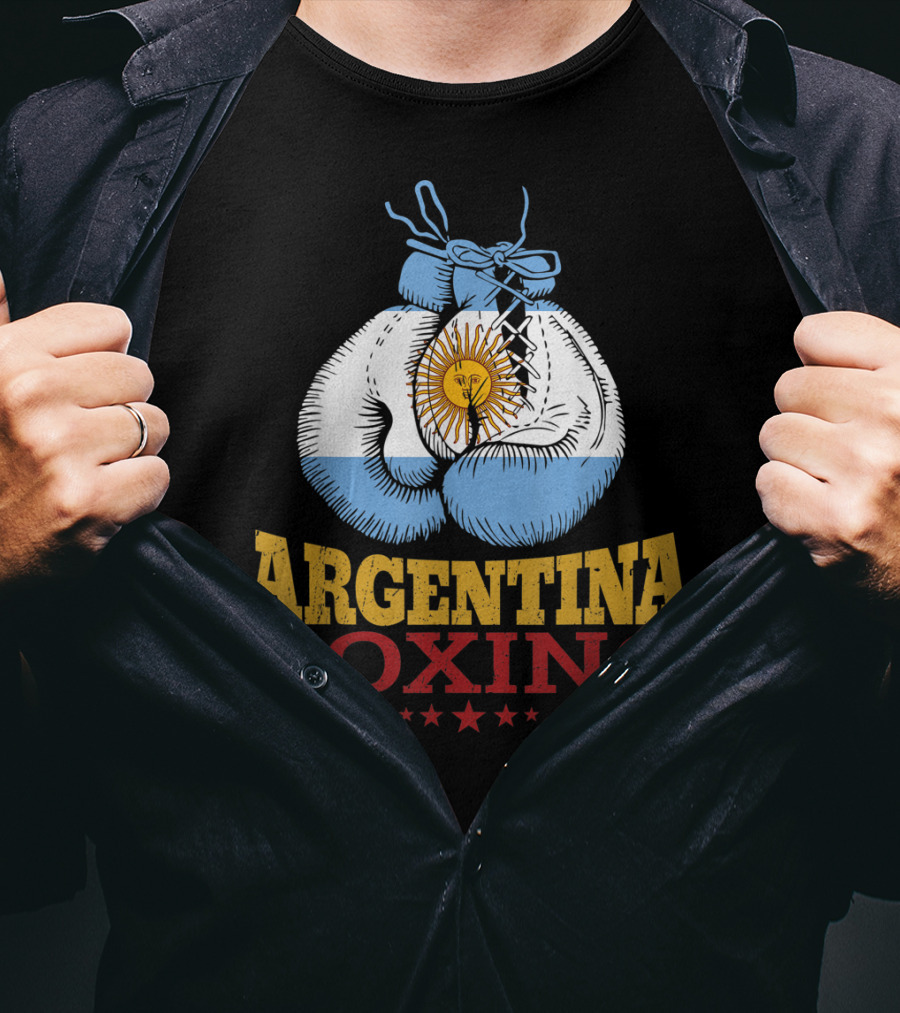 Argentina Boxing Gloves Flag Pride T-Shirt