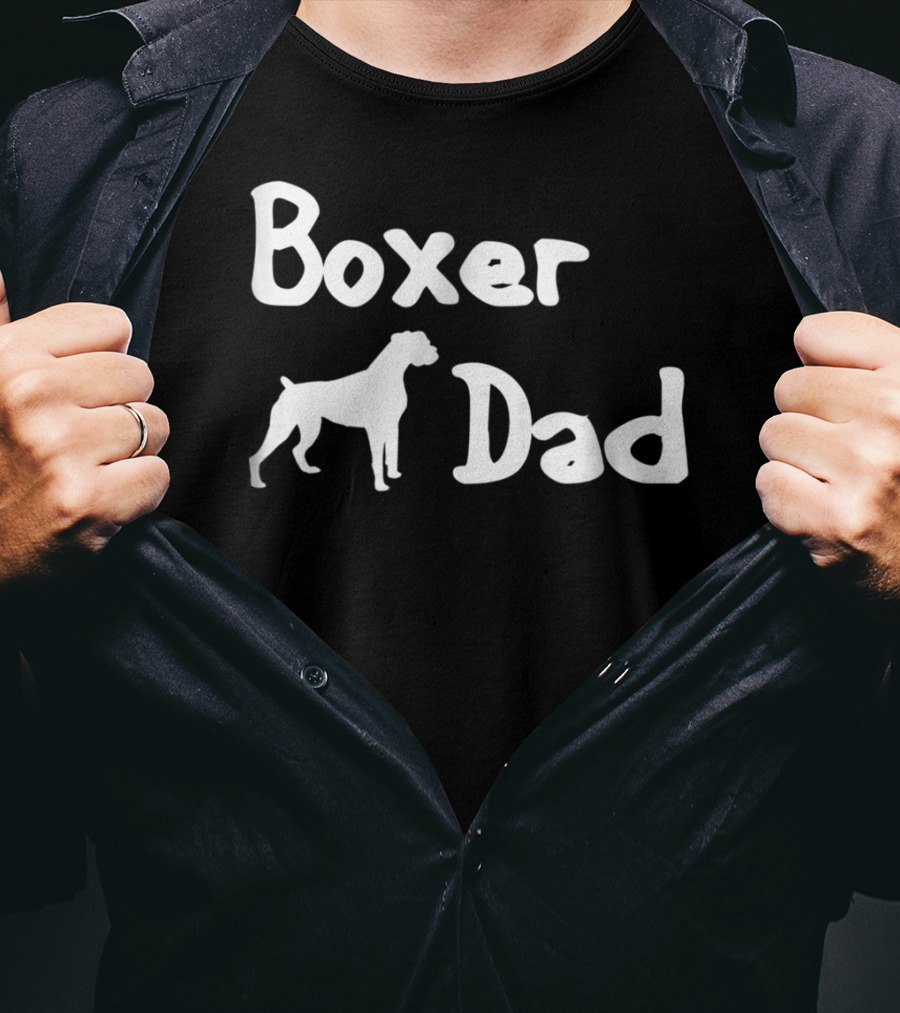 Boxer Dad With Boxer Silhouette For Boxer Enthusiasts T-Shirt
