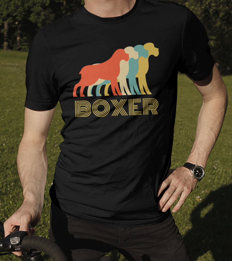 Boxer Dog Breed Vintage Colorful T-Shirt