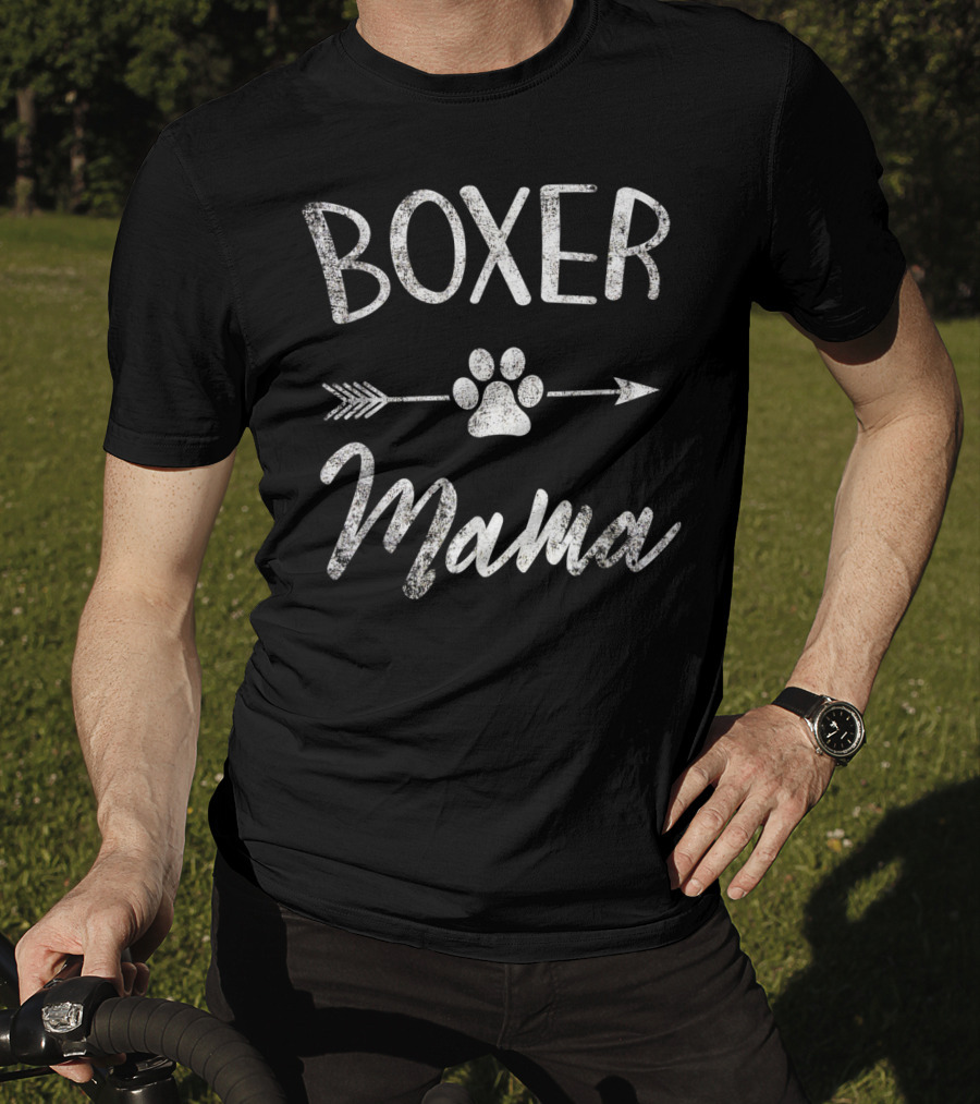 Boxer Mama Paw Print Arrow Dog Lover Owner T-Shirt