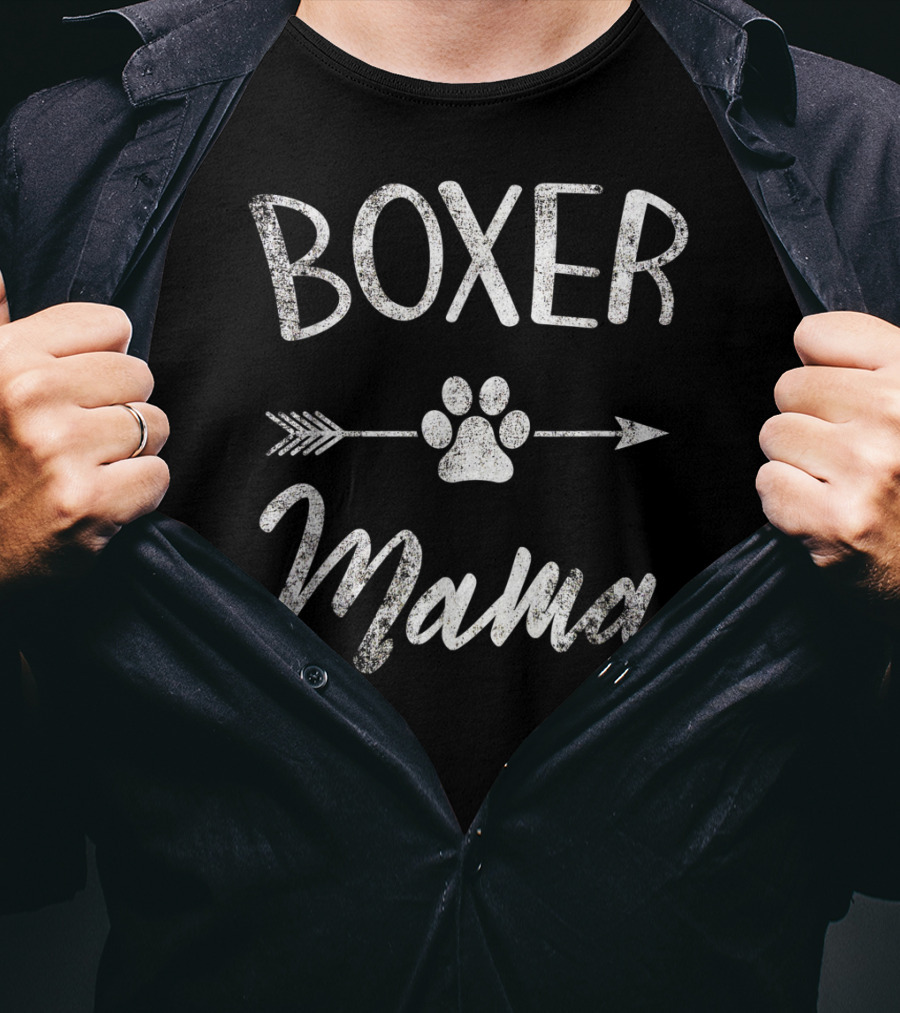Boxer Mama Paw Print Arrow Dog Lover Owner T-Shirt