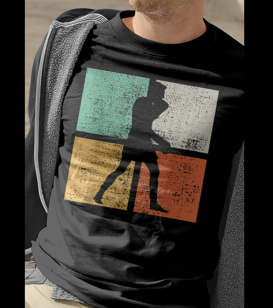 Boxing Boxer Vintage Box Club Silhouette Retro Blocks T-Shirt