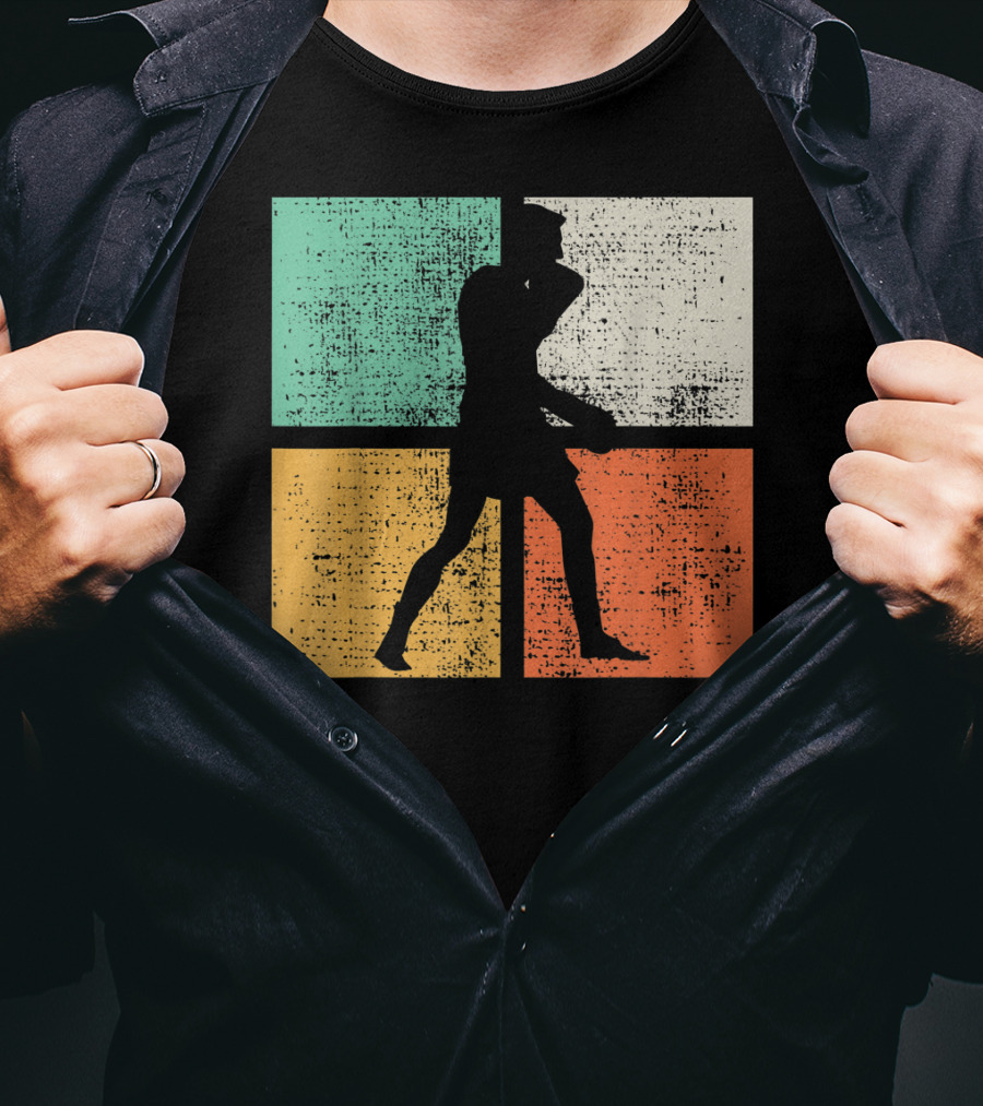 Boxing Boxer Vintage Box Club Silhouette Retro Blocks T-Shirt
