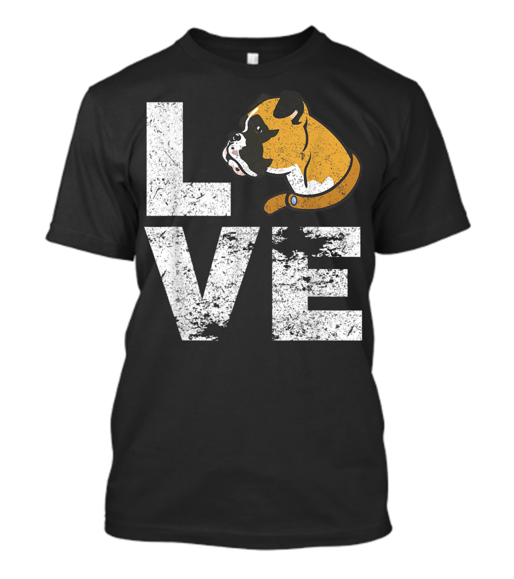 LOVE Boxer Dog Head Funny Dog Lovers T-Shirt