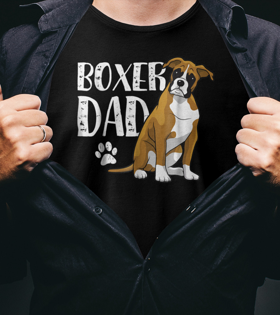 Boxer Dad Dog Paw T-Shirt