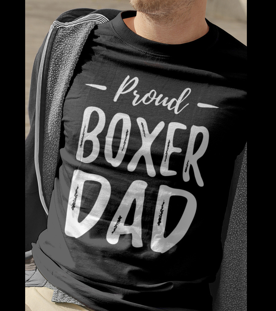 Proud Boxer Dog Dad T-Shirt