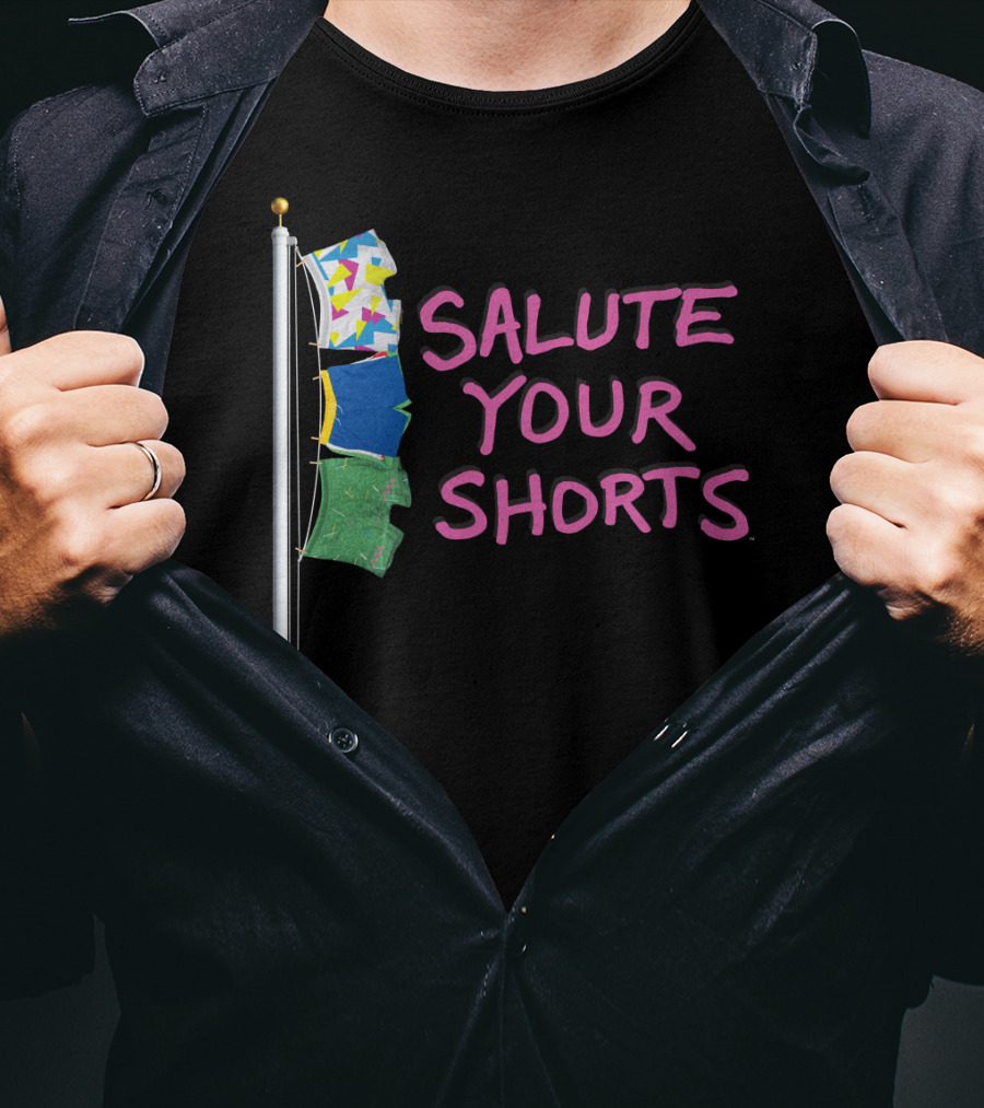 Salute Your Shorts Nickelodeon Flagpole Boxer Shorts Iconic 90s T-Shirt