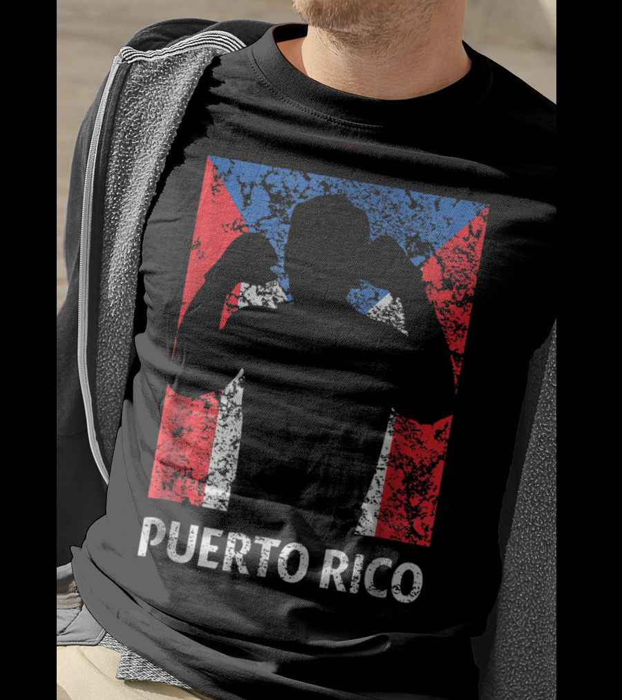 Puerto Rico Flag Boxer Silhouette Pride T-Shirt