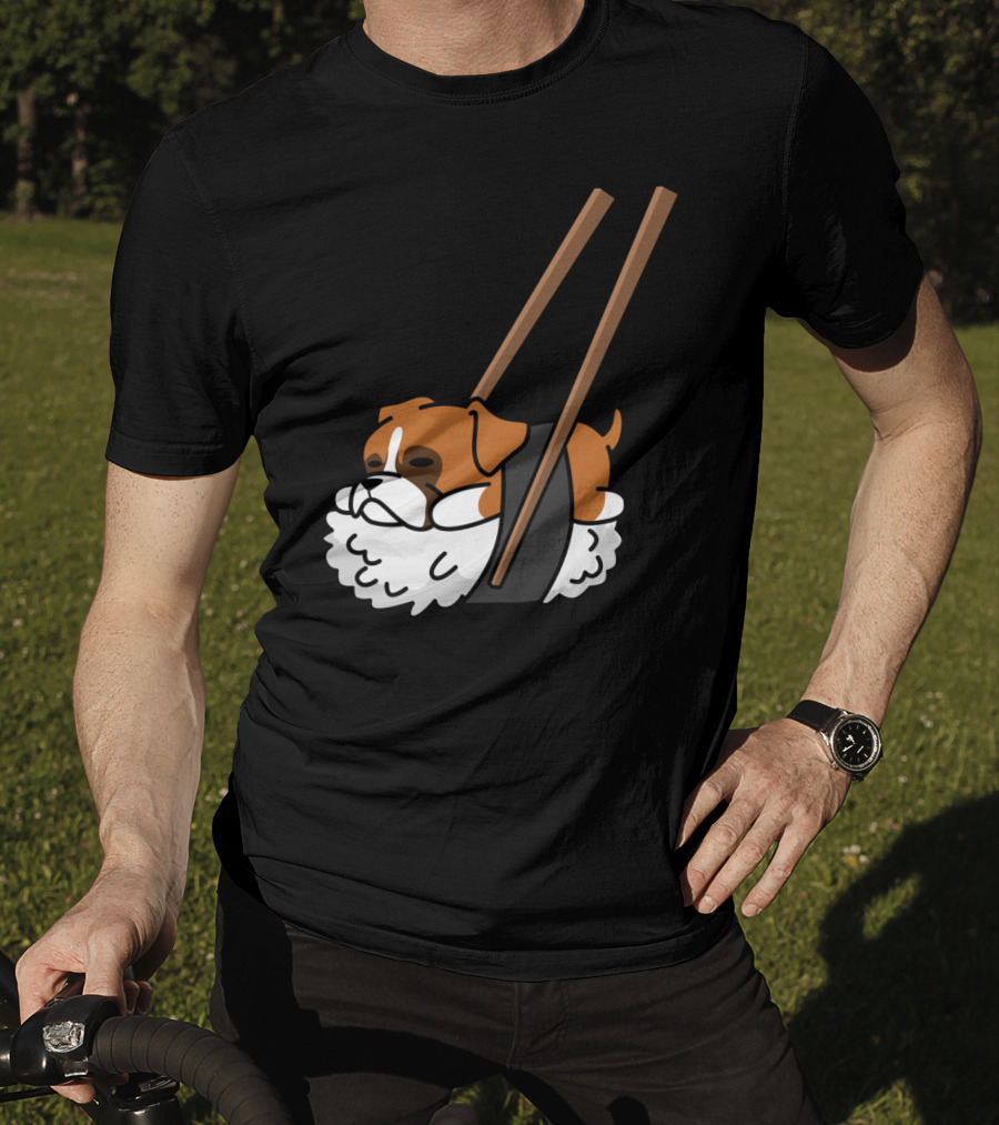 Boxer Dog Sushi With Funny Chopsticks T-Shirt