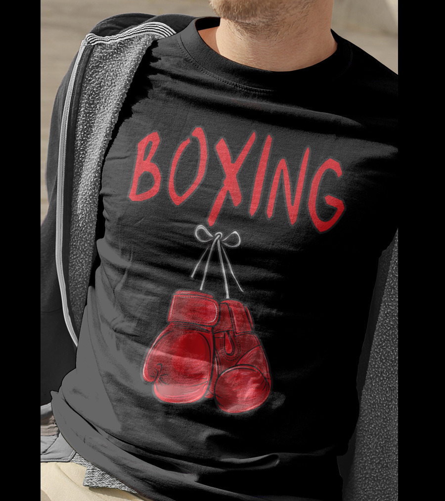 Boxing Red Gloves Training Gym Costume Boxer Iconic Red Gloves T-Shirt
