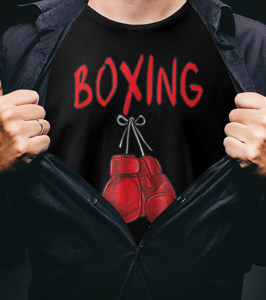 Boxing Red Gloves Training Gym Costume Boxer Iconic Red Gloves T-Shirt