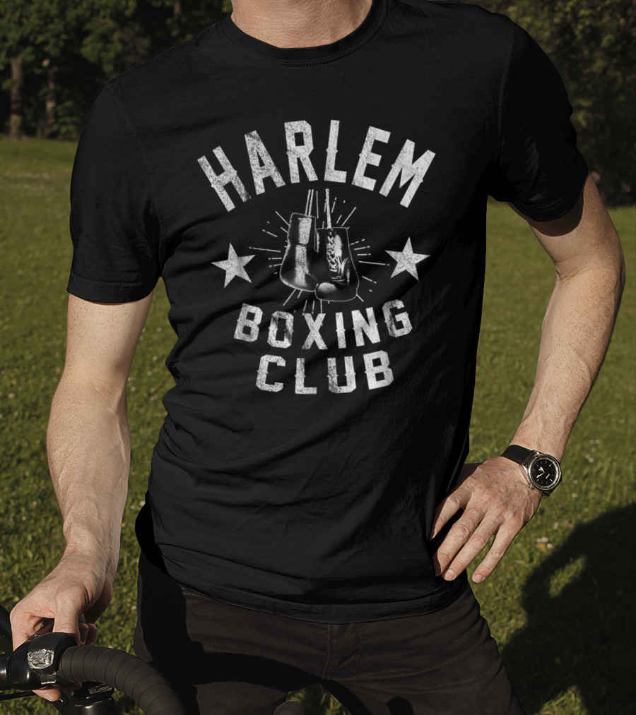 Harlem Boxing Club Vintage Distressed Boxer Gloves With Stars T-Shirt